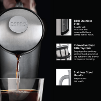 P7 French Press Fırçalanmış Paslanmaz Çelik 18 oz