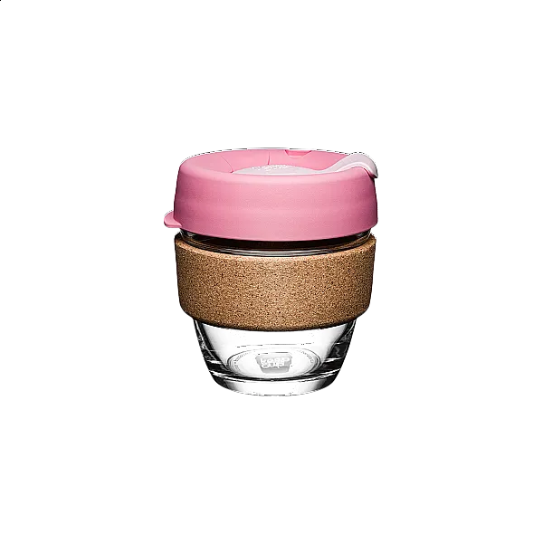 Brew Cork Cam Kahve Bardağı 08oz / 227ml, Pembe