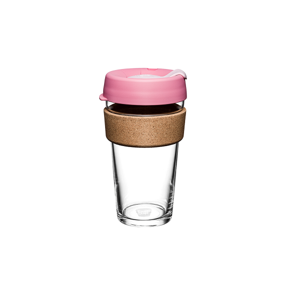 Brew Cork Cam Kahve Bardağı 16oz / 454ml, Pembe